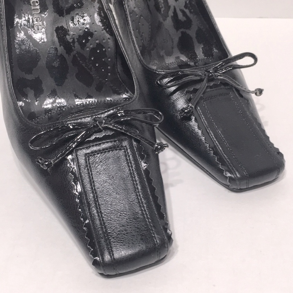 Retro Black Square Toe Heels Chasity 8.5